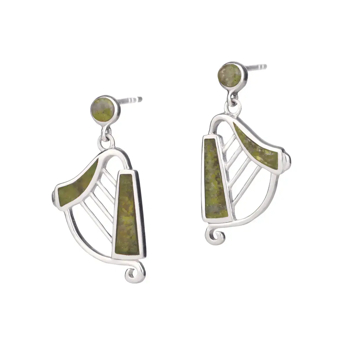 ohrstecker-ohrhaenger-harp-harfe-irland-silber-connemara-002hFlAhQGy2jsb2 Irish Harp Connemara Ohrhänger - Irische Harfen aus Sterling Silber und Marmor