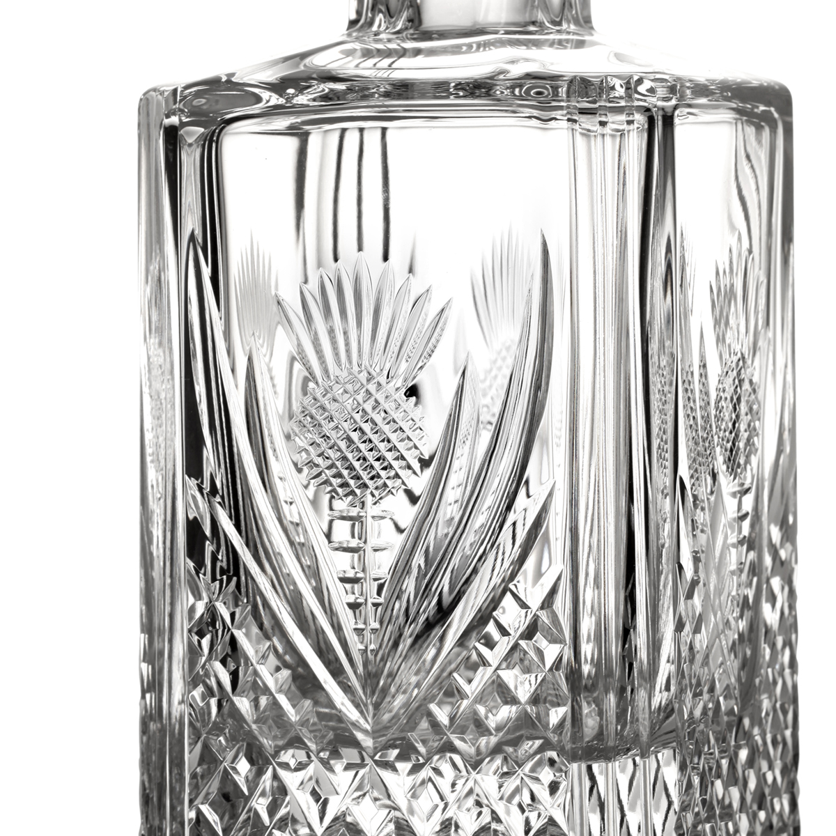 Scottish Thistle - Schottische Distel Kristalglas Whisky Karaffe mit Diamantschliff