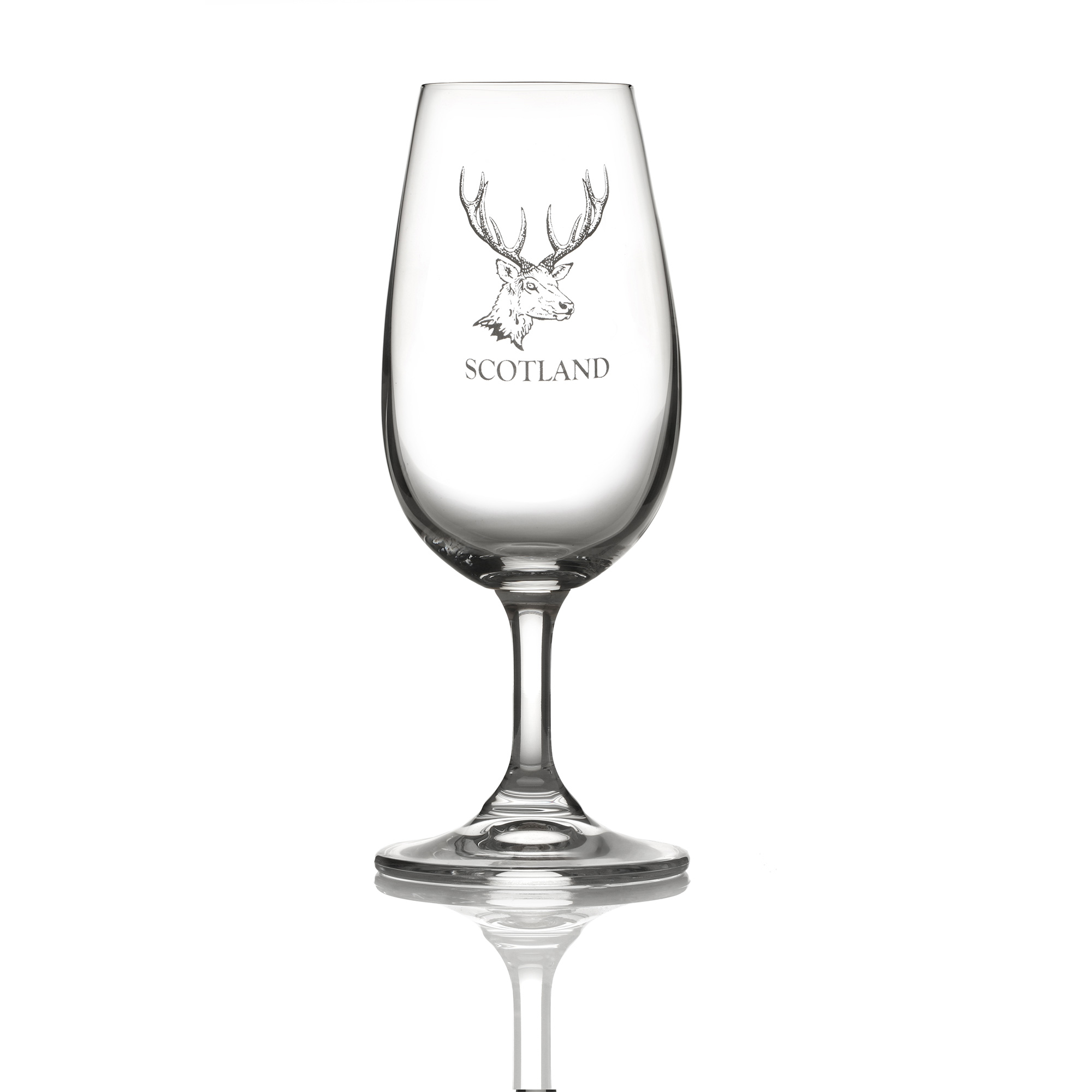 Highland Hirsch - Kristall Whisky Tasting Glas / Nosing Copita aus Schottland