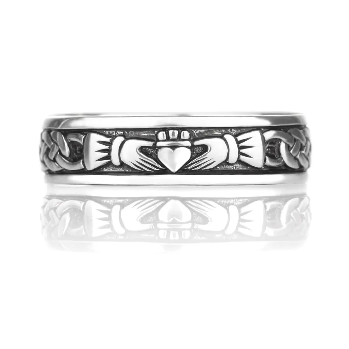 Damen Claddagh Ring aus Sterling Silber - handgefertigt in Irland