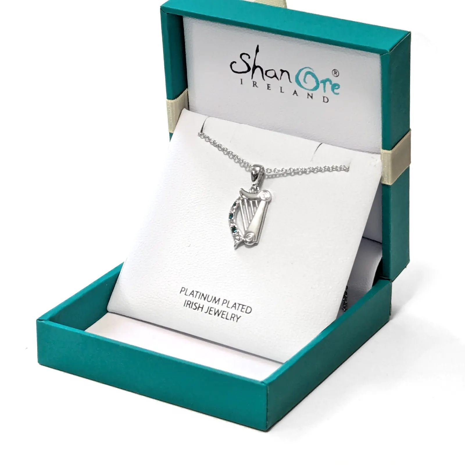 Irische Harfe Kette mit Swarovski-Kristallen - Handgefertigt in Irland Irische Harfe Kette mit Swarovski-Kristallen - Handgefertigt in Irland