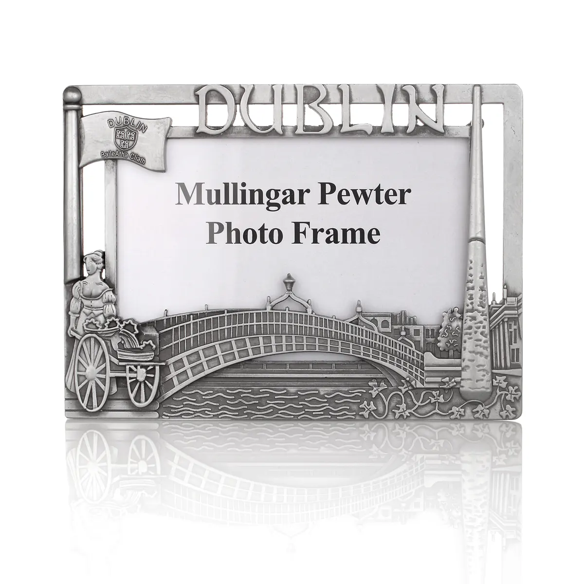 bilderrahmen-dublin-irland-zinn-antik-silber-002 Dublin - Handgefertigter Bilderrahmen aus Irland - für Bilder 10 x 15 cm