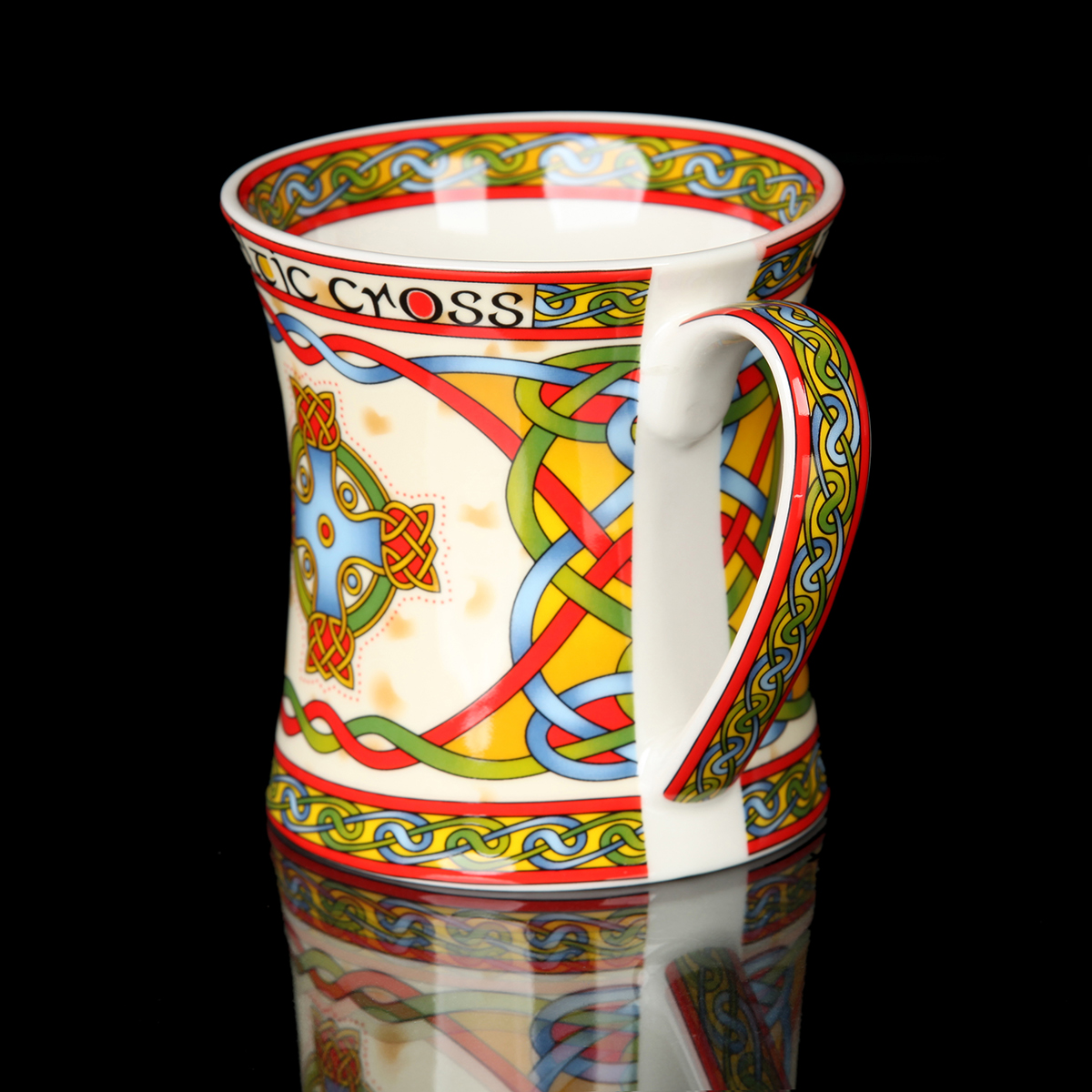 Celtic Cross Mug - Kaffeebecher aus Irland mit keltischem Kreuz & Ornamenten