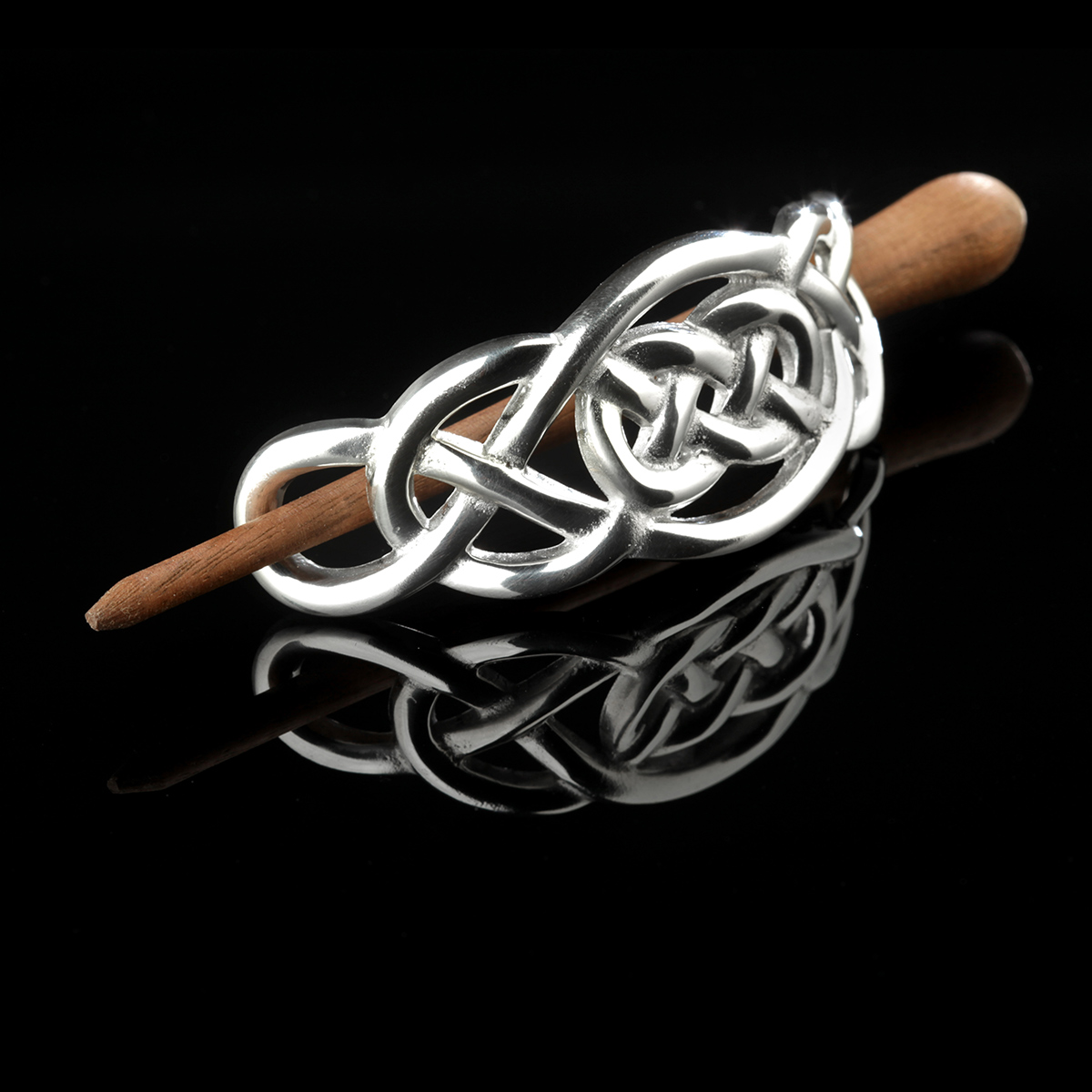 Celtic Rosewood - Keltische Haarspange mit Stab aus Palisander