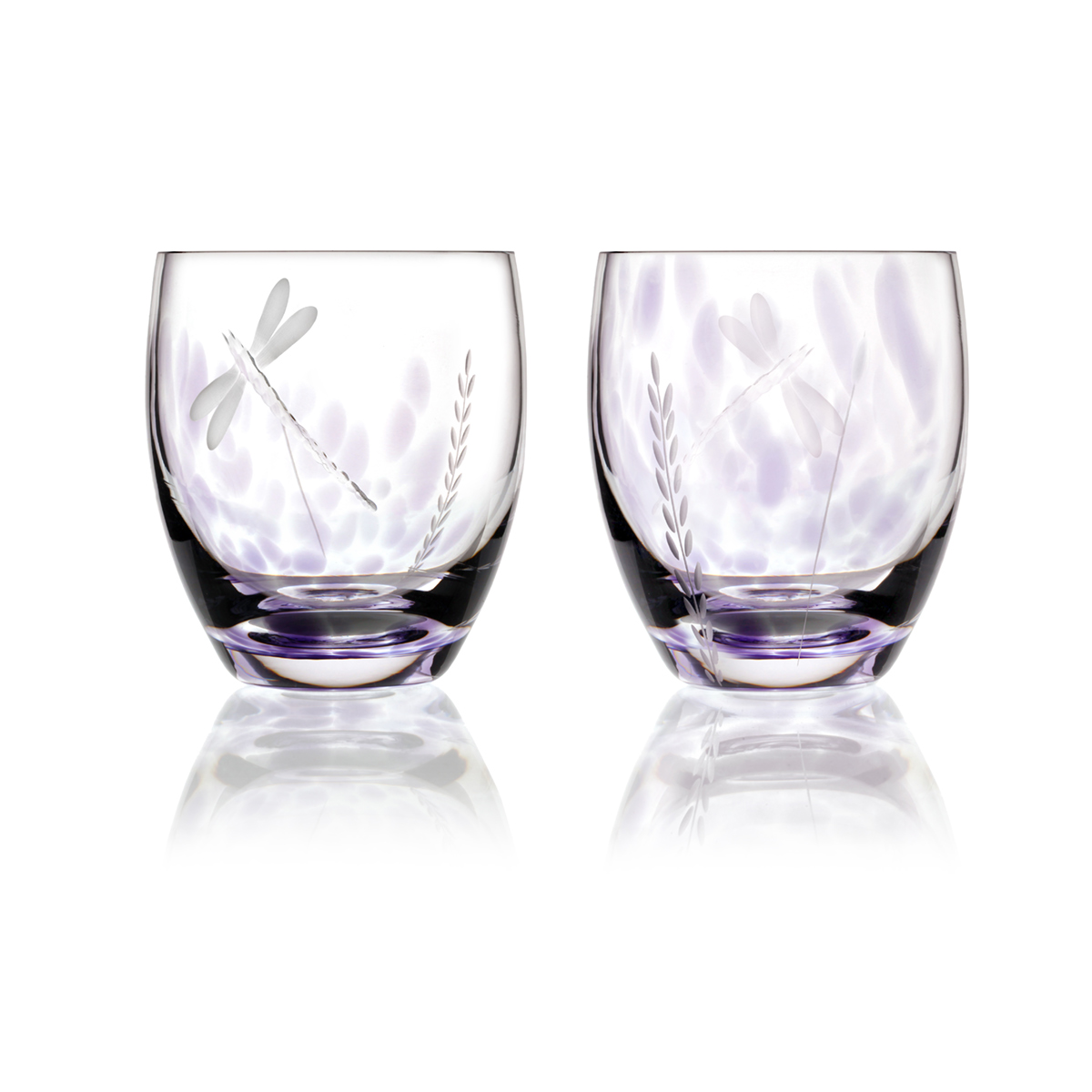 2 x Wild Heather Whiskey Tumbler - Handgefertigtes Kristallglas aus Irland