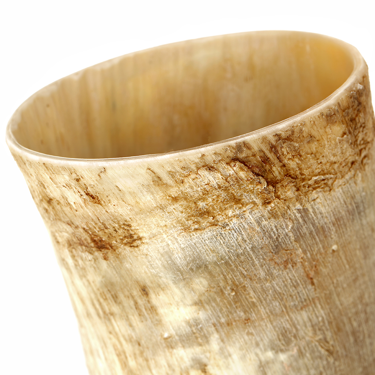 trink-horn-becher-rustikal-gross-liter-005 Hornbecher natur / roh - 0,75 l - Wikinger Becher aus Rinderhorn - außen unbehandelt