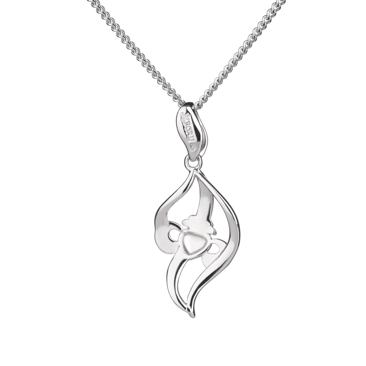 Leaf Claddagh Pendant - Moderne Claddagh Kette handgefertigt in Irland