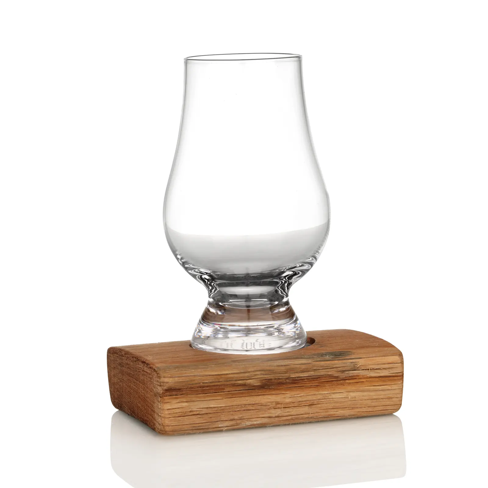 Whisky Fass Flight Tray aus Eiche - Untersetzer für 1 Glencairn Tasting Glas Whisky Fass Flight Tray aus Eiche - Untersetzer für 1 Glencairn Tasting Glas
