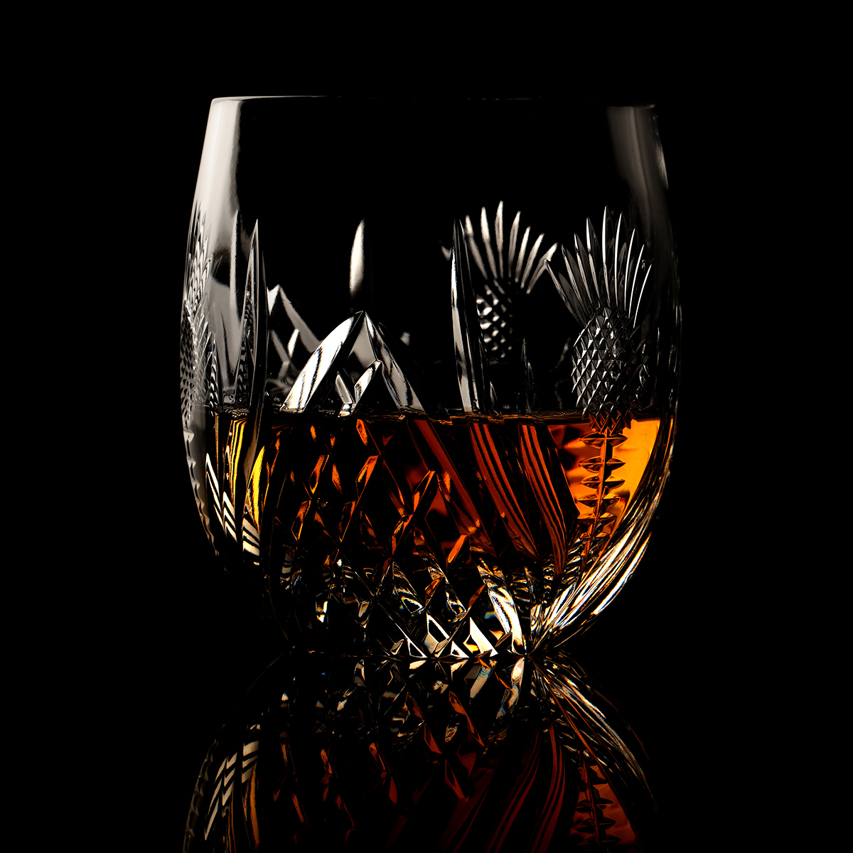 whisky-glas-crystal-kristall-schotland-distel-007 Schottische Distel - Kristall Whiskyglas aus Schottland  mit Distelschliff