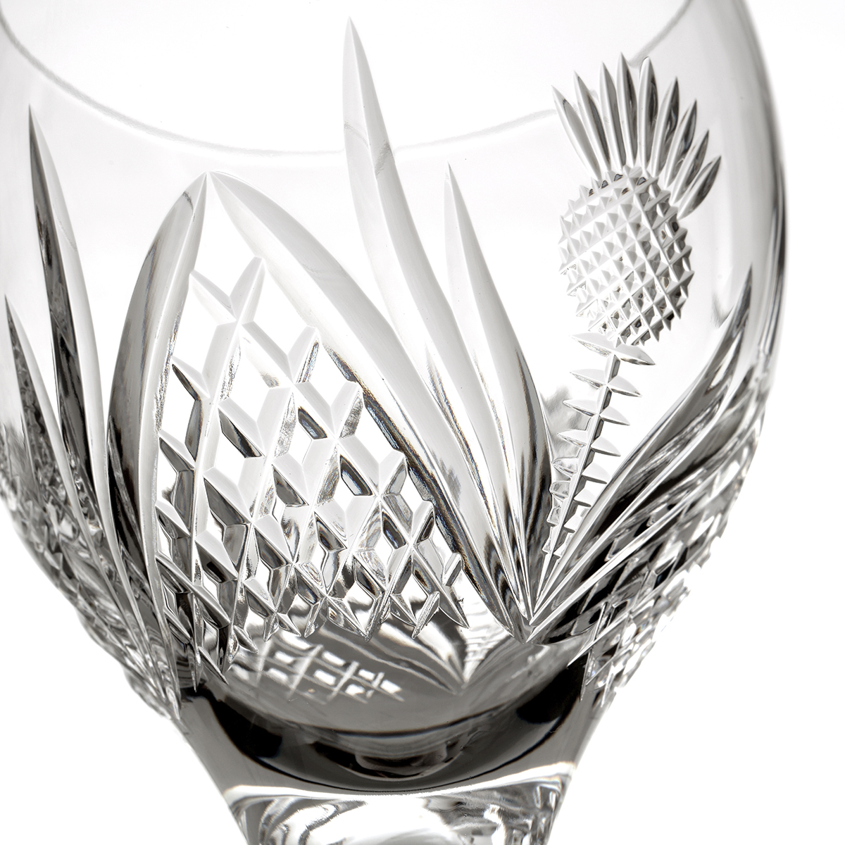 wein-glas-kristall-distel-thistle-schotlland-004 Scottish Thistle - 2 x Weinglas - Handgefertigtes Kristallglas mit Diamantschliff