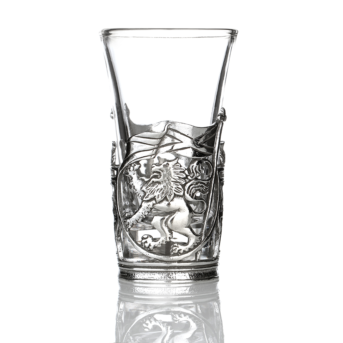 rampant-lion-loewe-shot-glas-001 Lion Rampant & Saltire Shotglas - Schottische Löwe & schottische Flagge