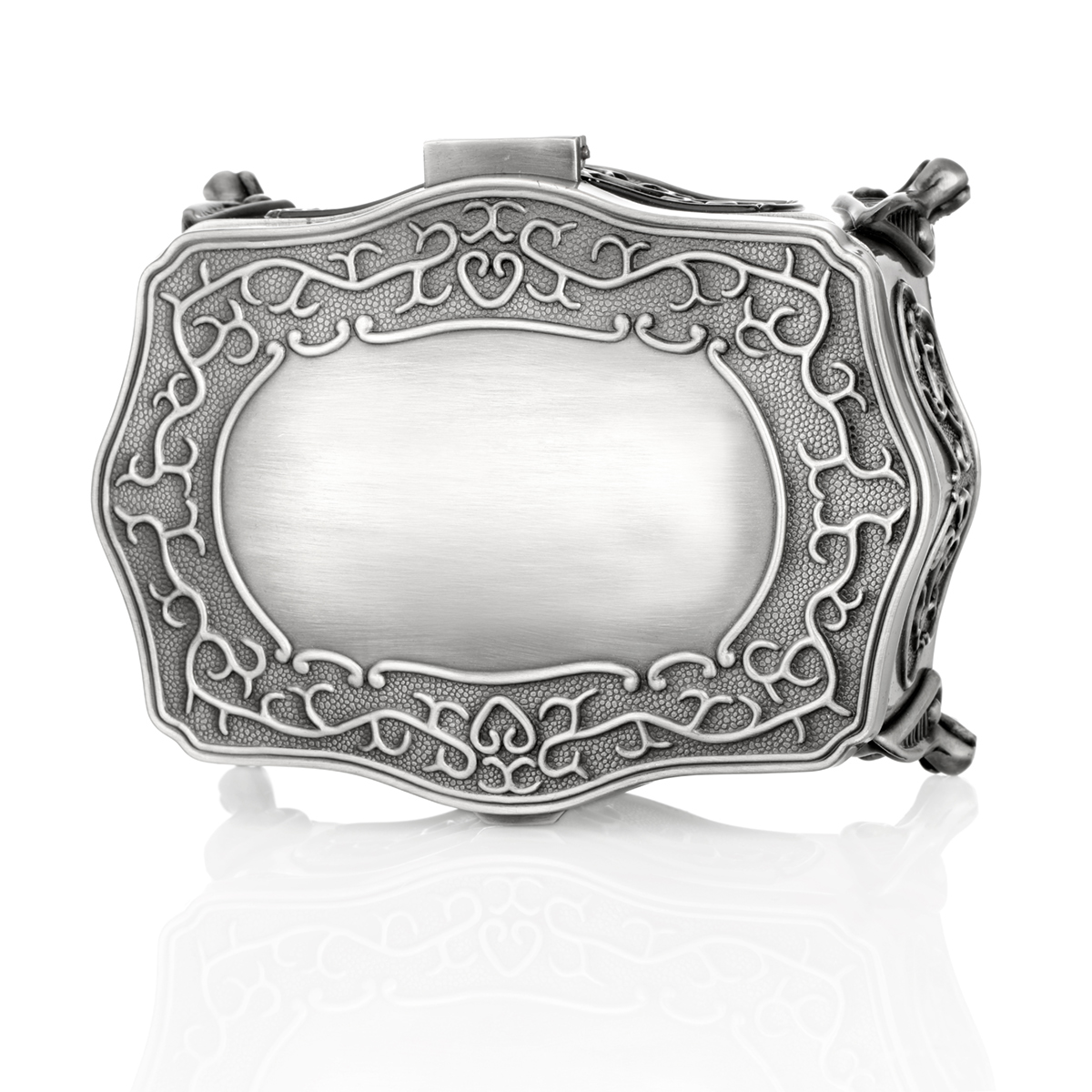 schmuck-schatulle-kasten-keltisch-silber-metall-irland-007 Irische Schmuckschatulle mit floralen keltischen Motiven - Handgefertigt in Irland