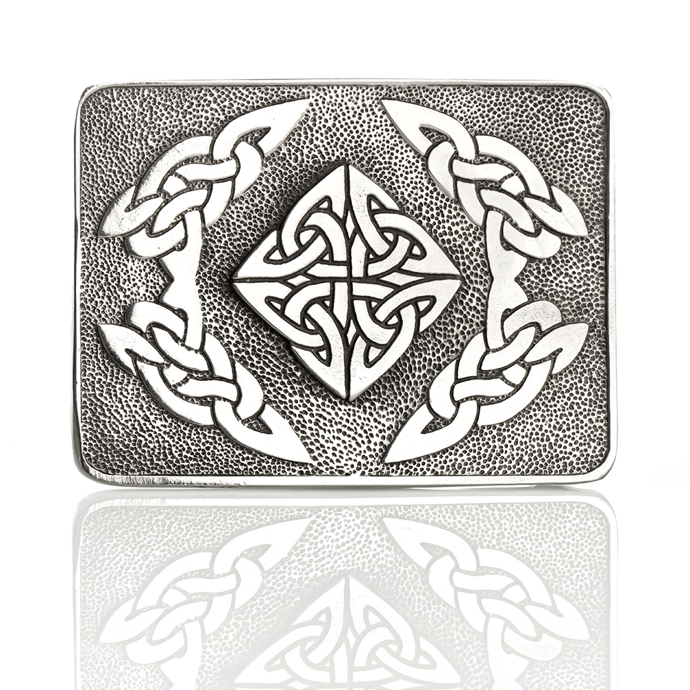Celtic Square Kilt Gürtelschnalle  - handgefertigt mit keltischen Ornamenten