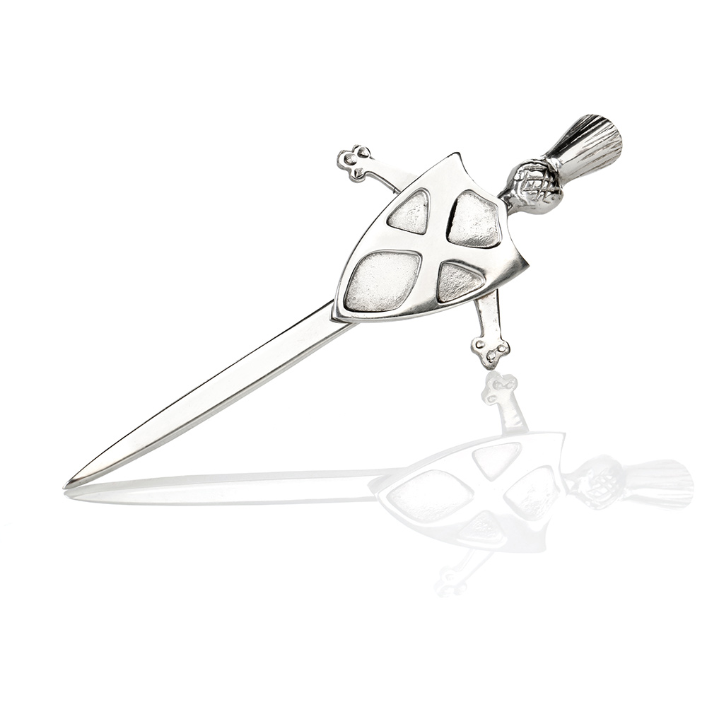 Saltire & Thistle Kilt Pin aus Schottland -  schottische Flagge & Distel