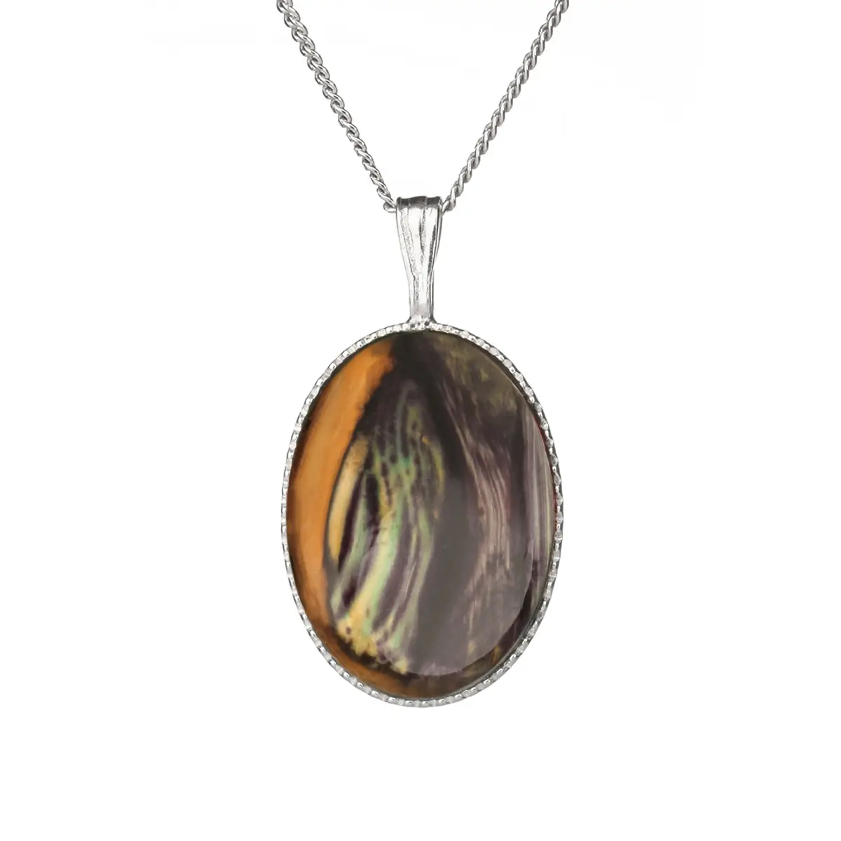 kette-anhaenger-schottischer-heathergem-schmuck-silber-002 Schottische Highland Heathergem Kette aus Sterling Silber & Heide