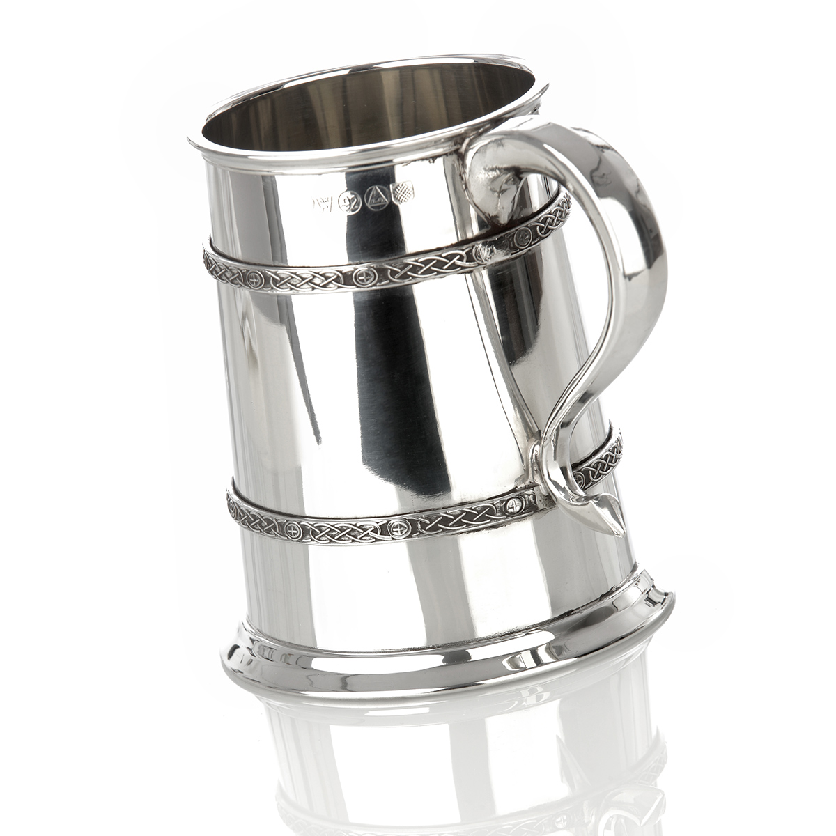 bierkrug-zinnkrug-pint-england-sheffield-keltisch-004 Double Celtic Bands - Keltischer 1 Pint Bierkrug / Zinnkrug aus England