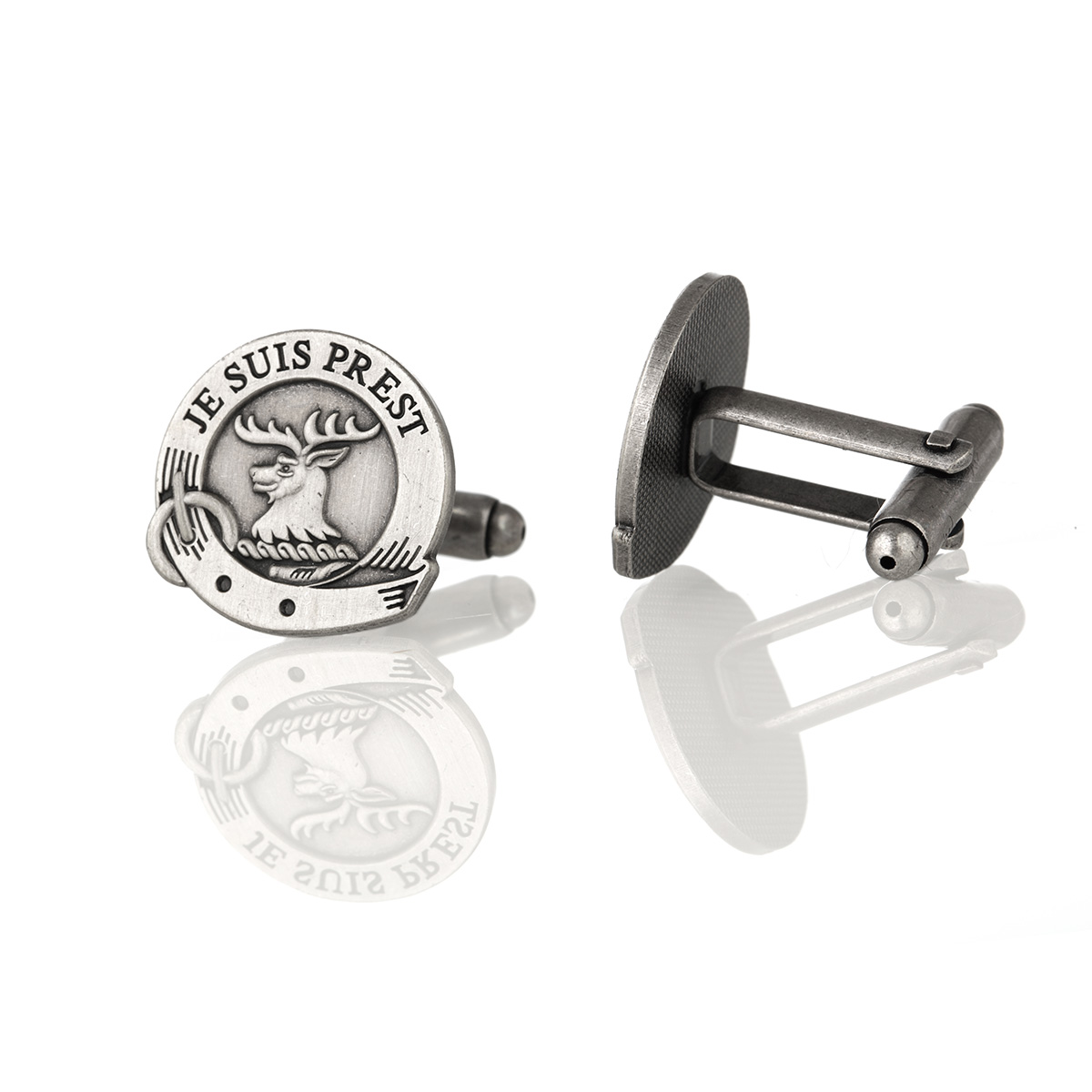 outlander-manschettenknoepfe-cufflinks-002 Je Suis Prest - Outlander Clan Fraser Crest Manschettenknöpfe aus Schottland