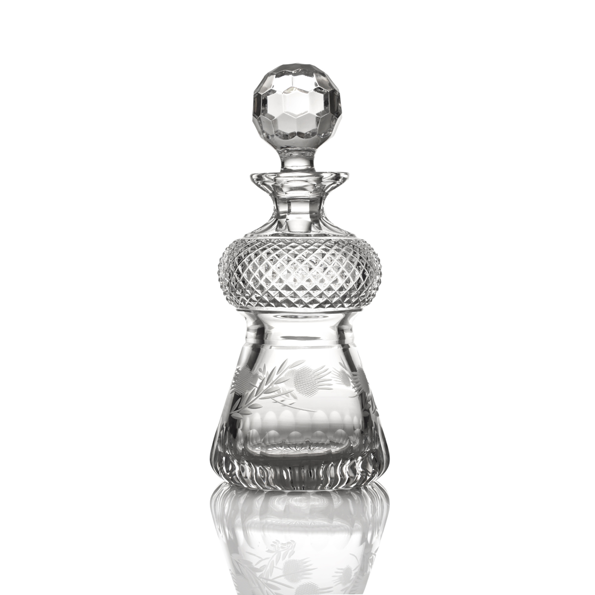 Flower Of Scotland Thistle Decanter - Kristallglas Whiskykaraffe in Form einer Distel