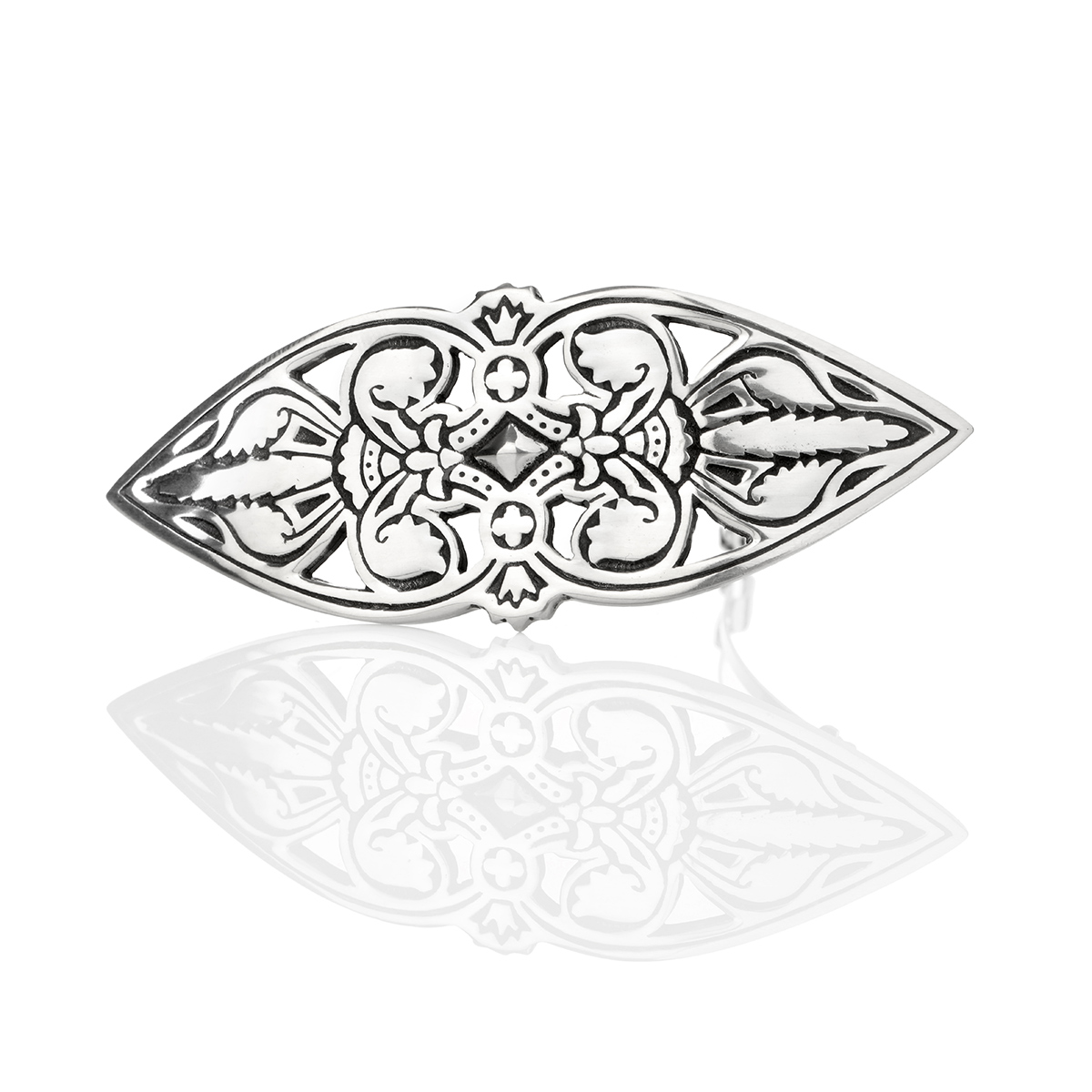 haarspange-lilie-fleur-lis-floral-keltisch-silber-001 Mary Stuart - Fleur de Lis Haarspange aus England