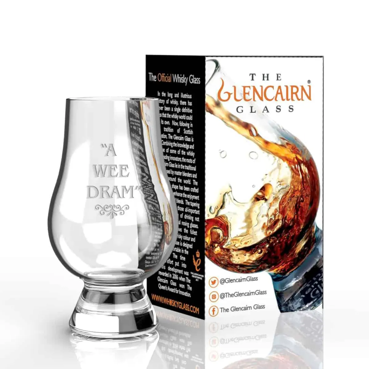 Glencairn Whisky Tasting Glas - mit Gravur 'A Wee Dram'