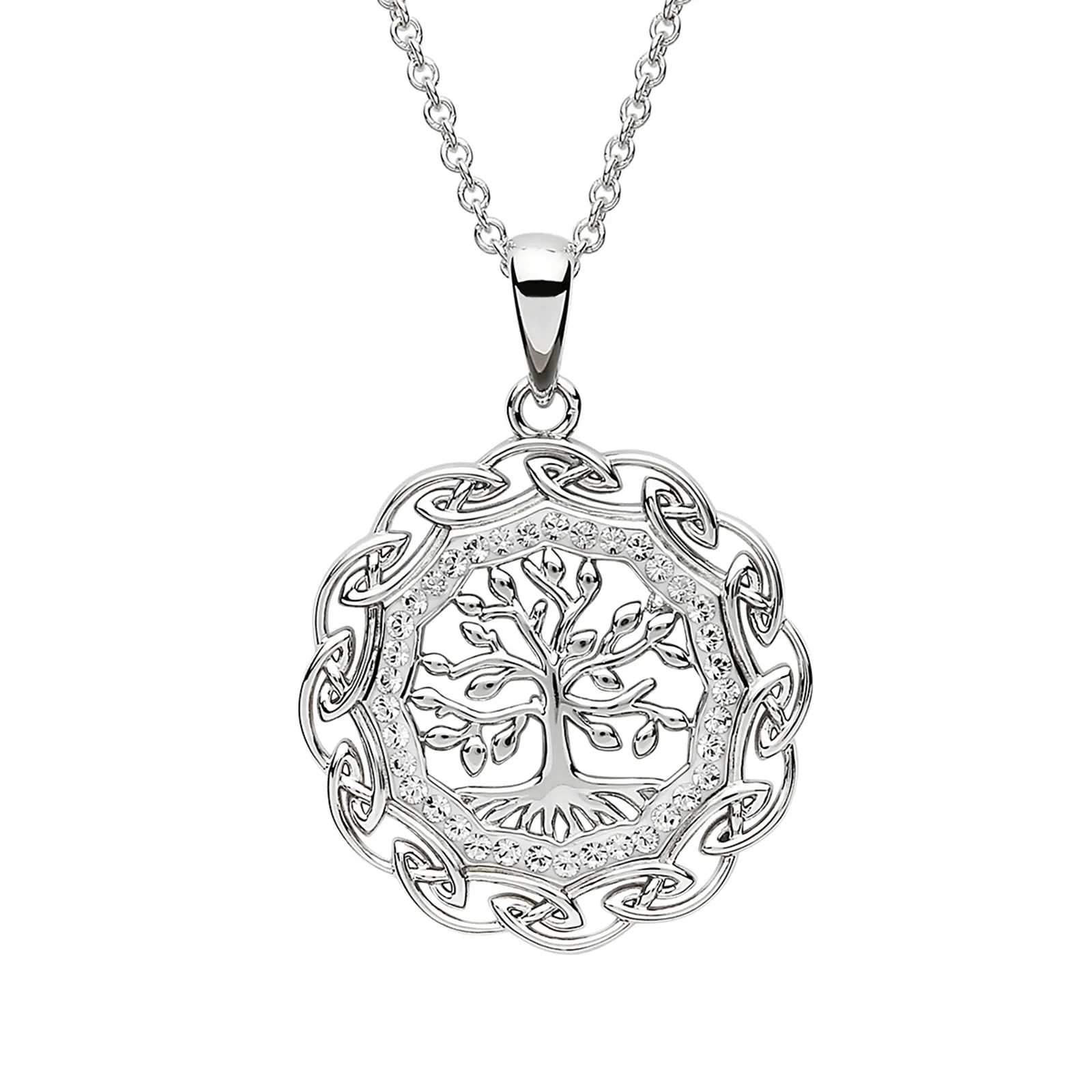 Keltische Lebensbaum Kette aus Sterling Silber & Swarovski Kristall Keltische Lebensbaum Kette aus Sterling Silber & Swarovski Kristall