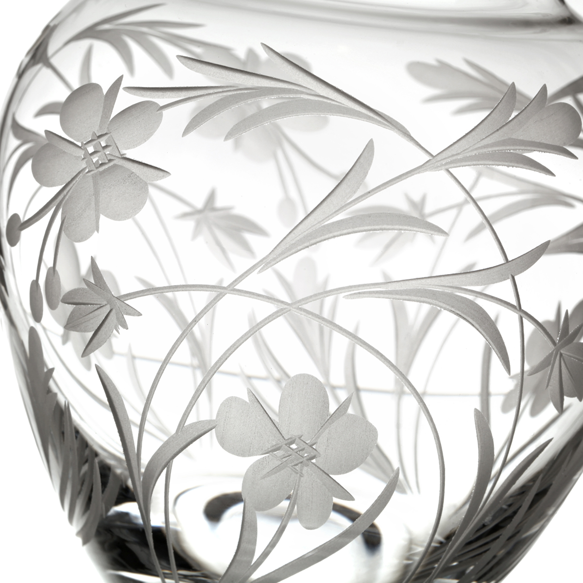 Meadow Flower Posy Vase - Kristallglas mit Wiesenblumen Muster