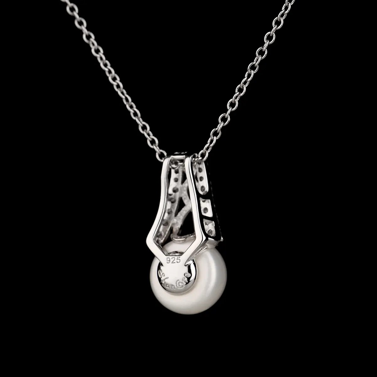 Trinity Pearl - Keltische Kette aus Irland - Sterling Silber mit Kristall & Perle