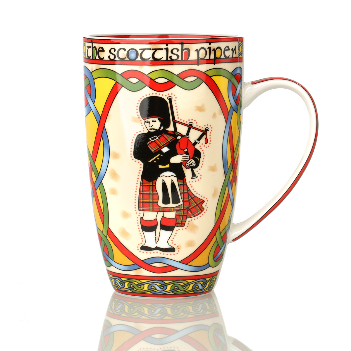 Kaffeebecher-Mug-scottisch-piper-dudelsack-001 Scottish Piper Mug - Kaffeebecher aus Keramik mit schottischem Dudelsackbläser