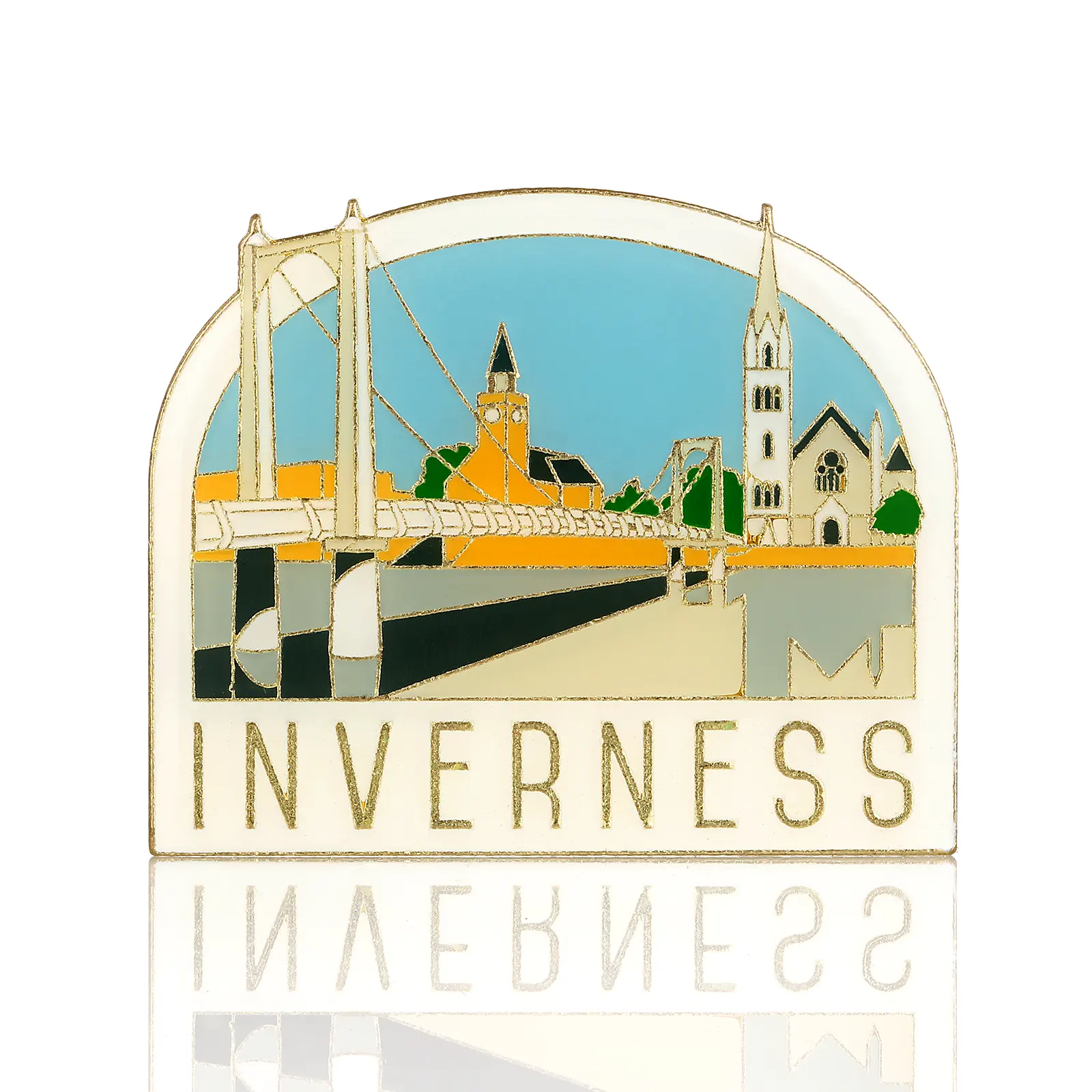 Inverness Deko-Magnet / Kühlschrankmagnet aus Schottland - Metall & Emaille