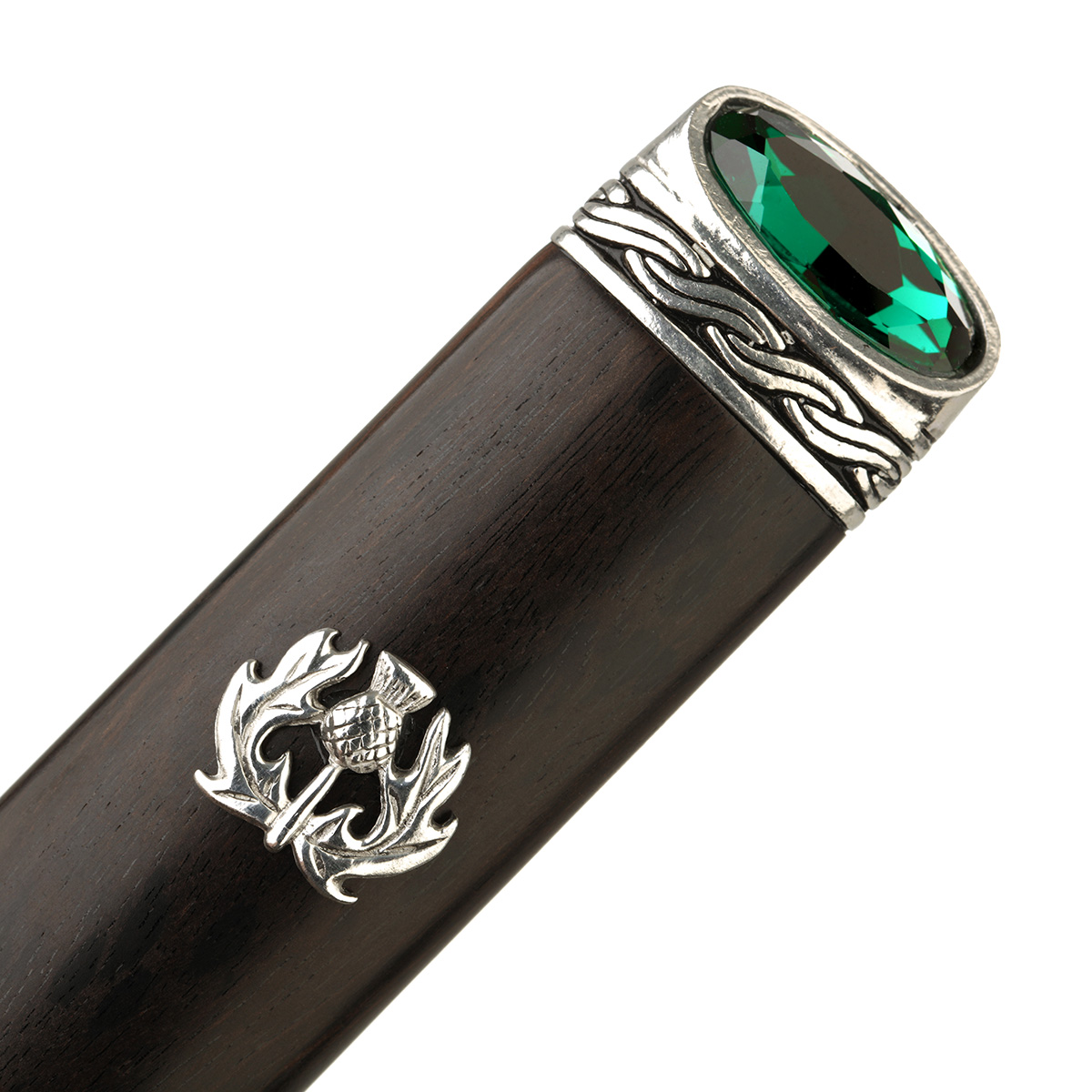 Blackwood Emerald Sgian Dubh - keltische Muster - schottische Distel & Kristall