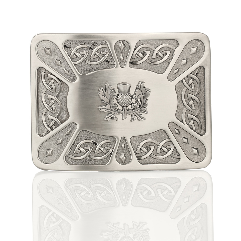 Kilt-buckle-guertelschnalle-distel-thistle-001 Scottish Thistle - Kilt Gürtelschnalle mit schottischer Distel