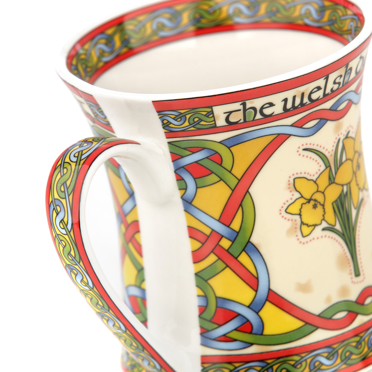 The Welsh Daffodil Mug - Kaffeebecher mit walisischer Narzisse & keltischen Ornamenten