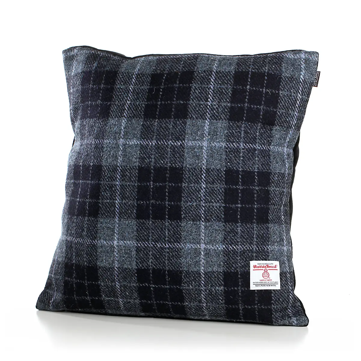 kissen-cushion-45x45-harris-tweed-schottland-karo-grey-black-tartan-001 Harris Tweed Kissen aus Schottland - Grey & Black Tartan Check - 45 x 45 cm
