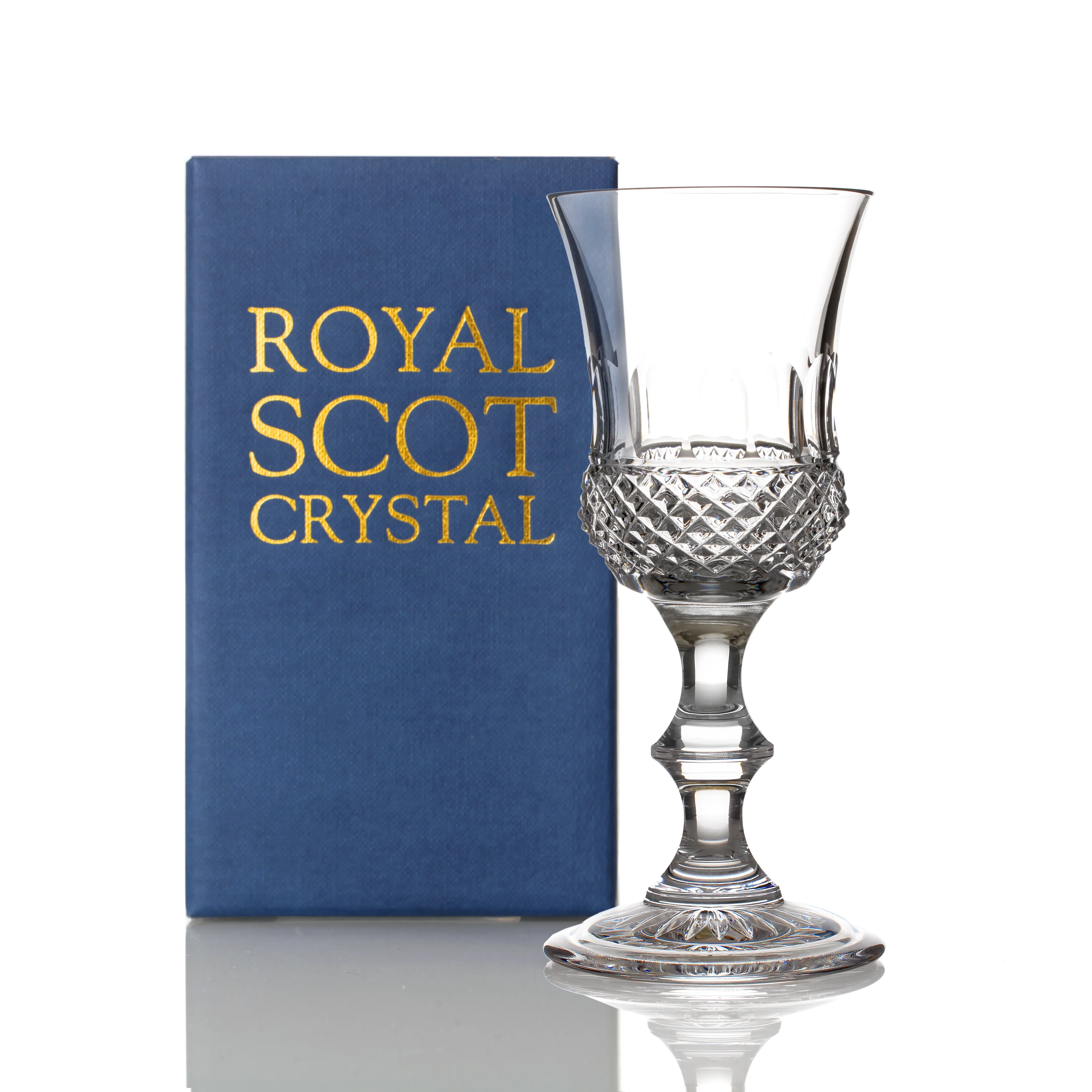 Scottish Thistle Diamond Cut - Whiskyglas in Distelform mit Fuß
