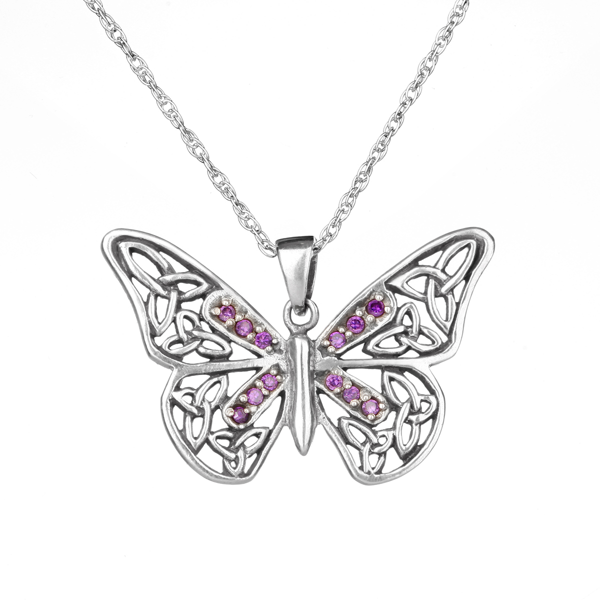 Celtic Trinity Butterfly Kette - Keltischer Jakobiten Schmetterling aus Schottland