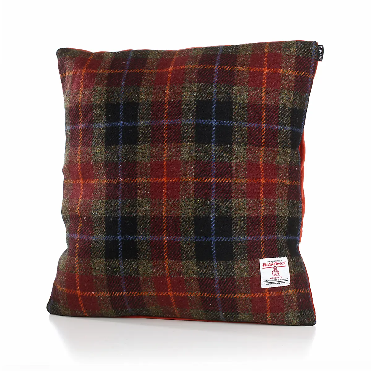 Harris Tweed Kissen aus Schottland in Rust Check Tartan - 45 x 45 cm