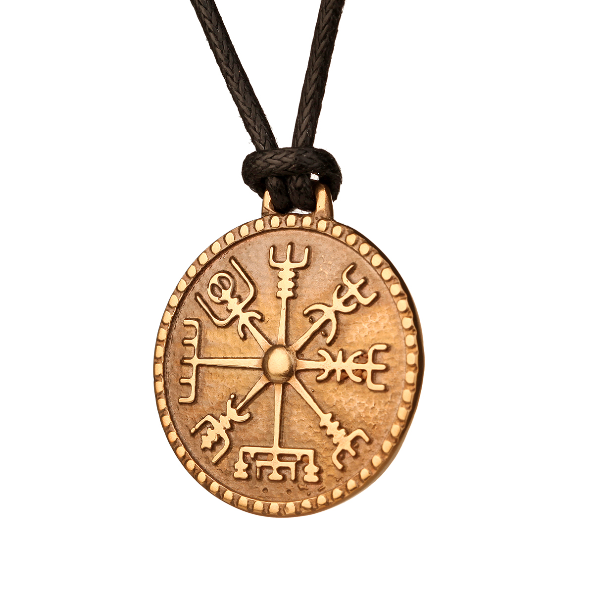 kette-anhaenger-vegvisir-bronze-gold-wikinger-island-003 Vegvisir Runen-Kompass aus Bronze - Handgefertigter Anhänger aus England