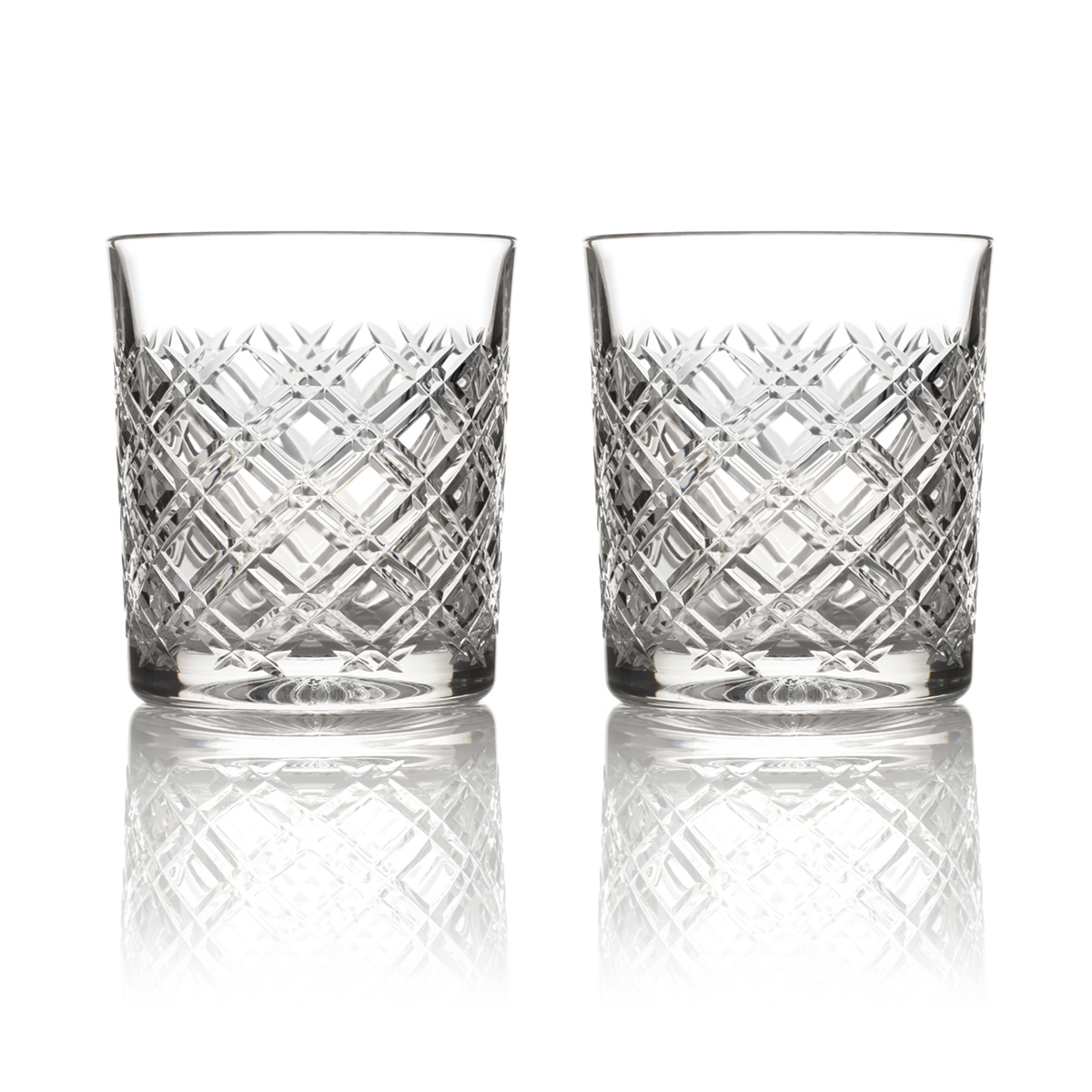 Tartan - 2 x Whisky Tumbler - Handgefertigt aus Kristallglas