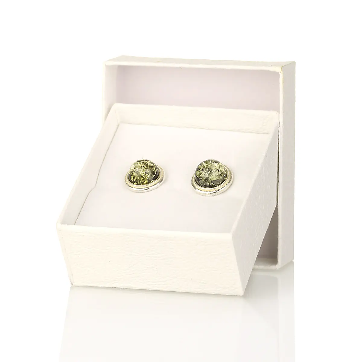 ohrstecker-ohrringe-bernstein-amber-gruen-silber-irland-001 Green Amber Circle - Irische Ohrstecker aus grünem Bernstein & Sterling Silber