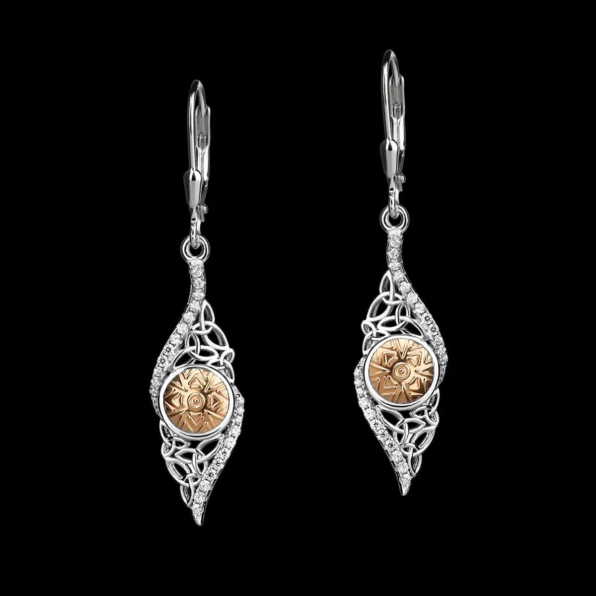 ohrhaenger-ohrringe-solstice-twisted-trinity-silber-gold-irland-003 Solstice Twisted Trinity - Irische Ohrhänger aus Sterling Silber & Gold