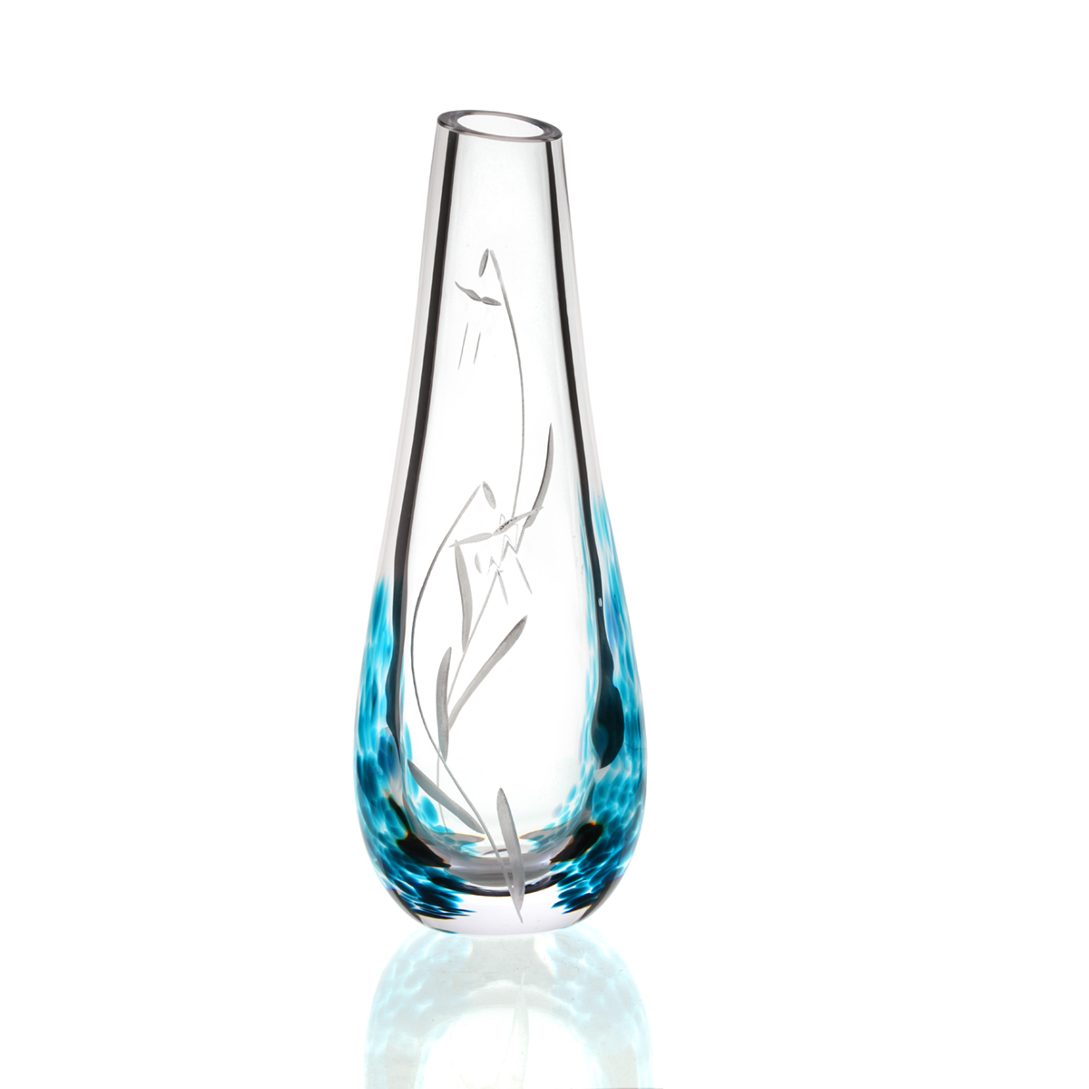 vase-kristall-glas-irland-irish-celtic-meadow-001 Celtic Meadow Bud Vase aus Kristallglas - Handgefertigt in Irland
