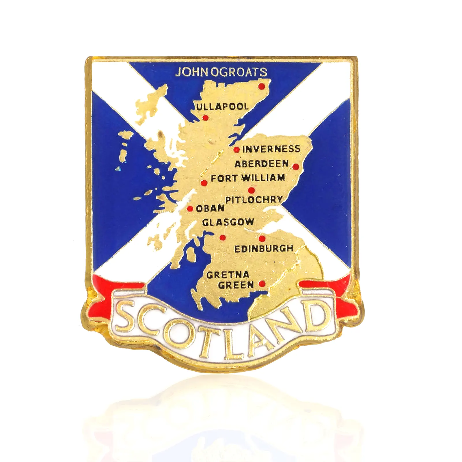 Map of Scotland Pin Badge - Anstecknadel aus Schottland - Metall & Emaille