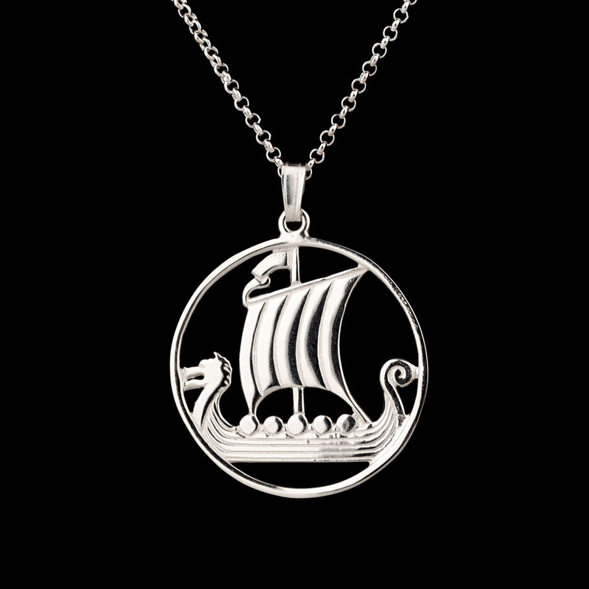 Wikingerschiff / Langschiff - Kette & Anhänger - Sterling Silber von Shetland