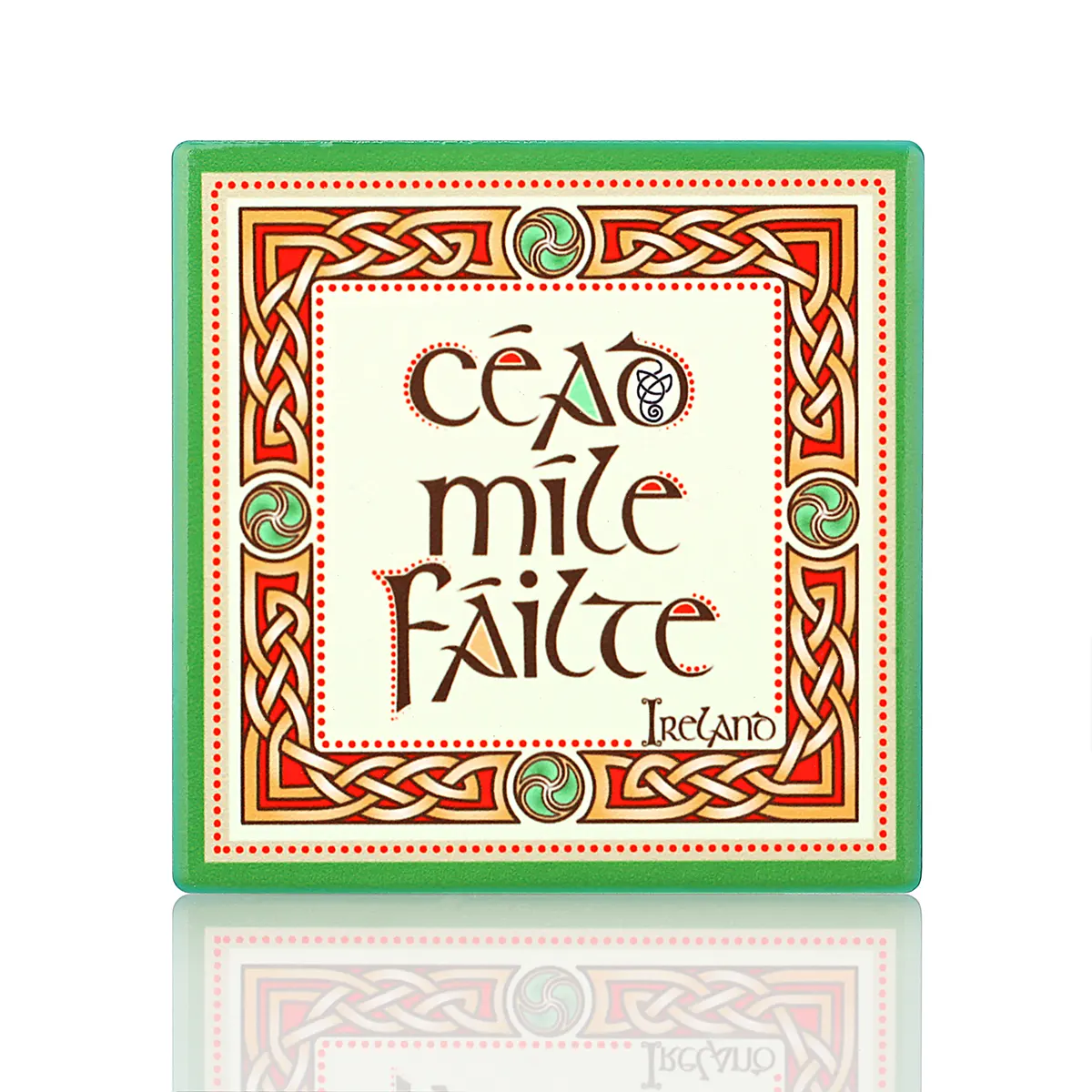Céad Míle Fáilte Coaster - Keltischer Keramik-Getränkeuntersetzer aus Irland