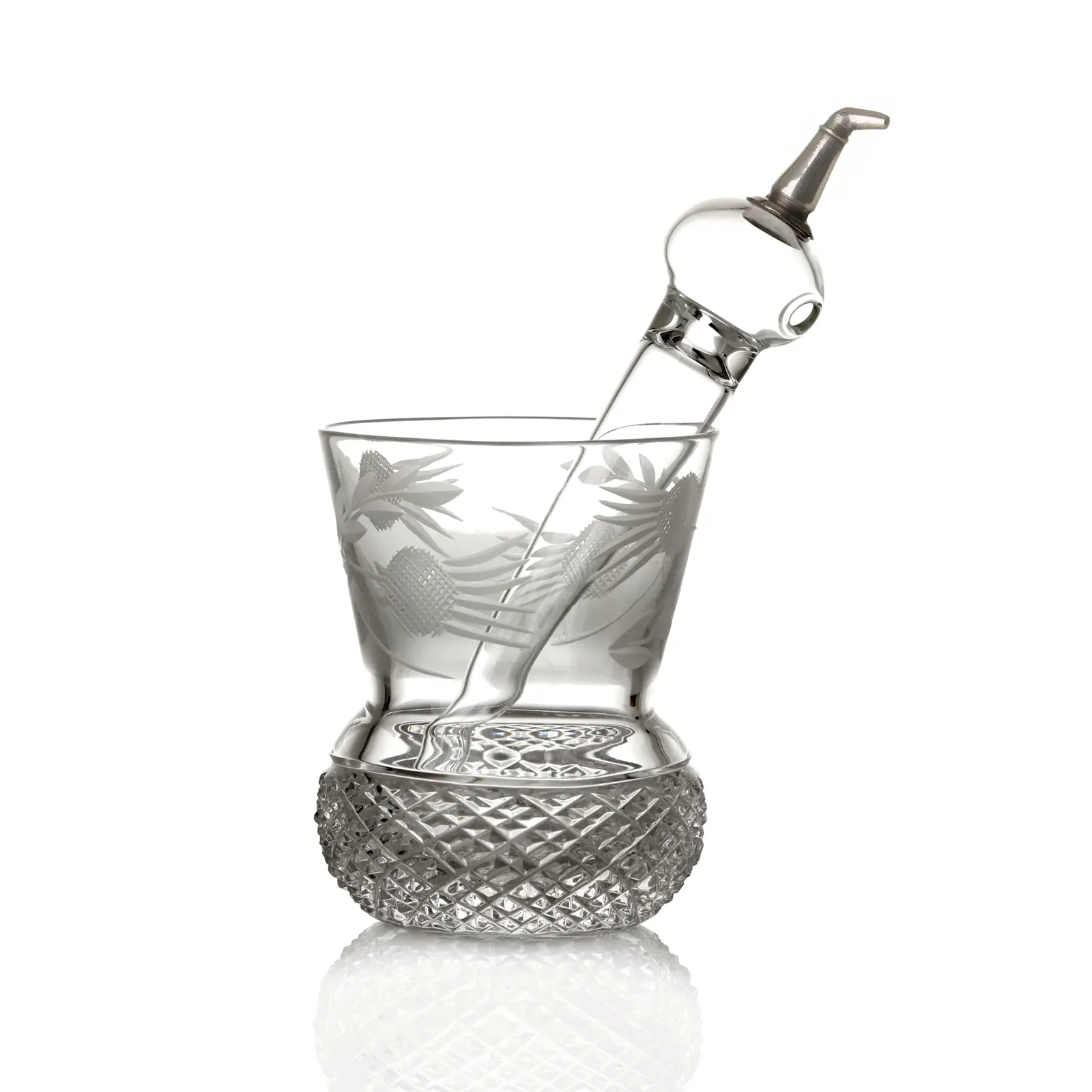Whisky Pot Still Wasserpipette - Kristallglas & Zinn handgefertigt in England