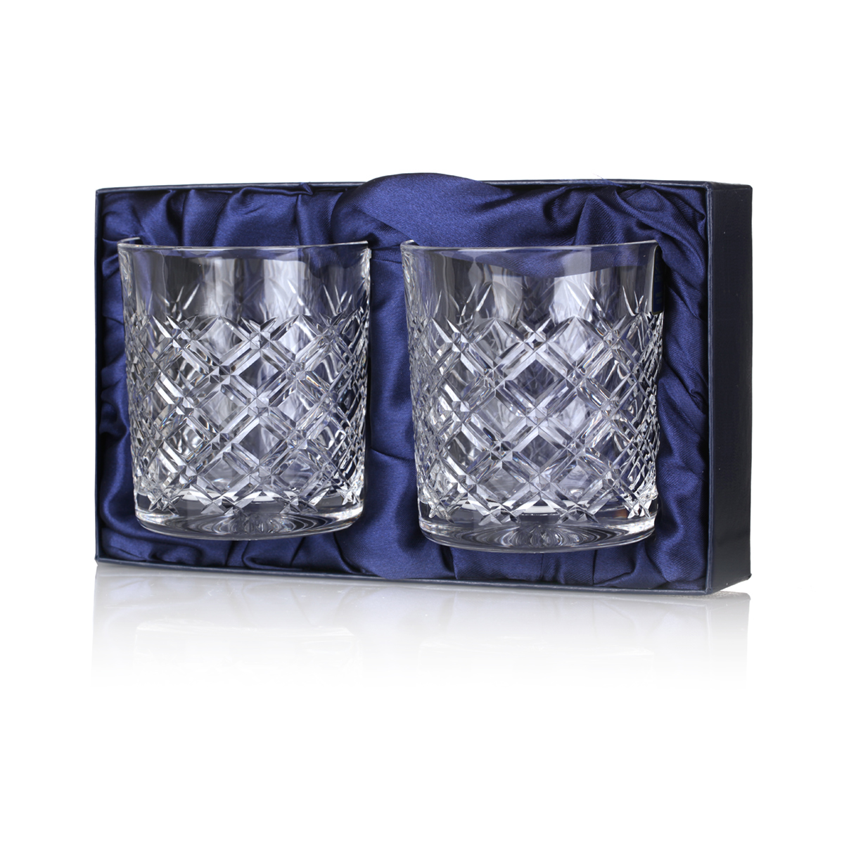 Tartan - 2 x Whisky Tumbler - Handgefertigt aus Kristallglas