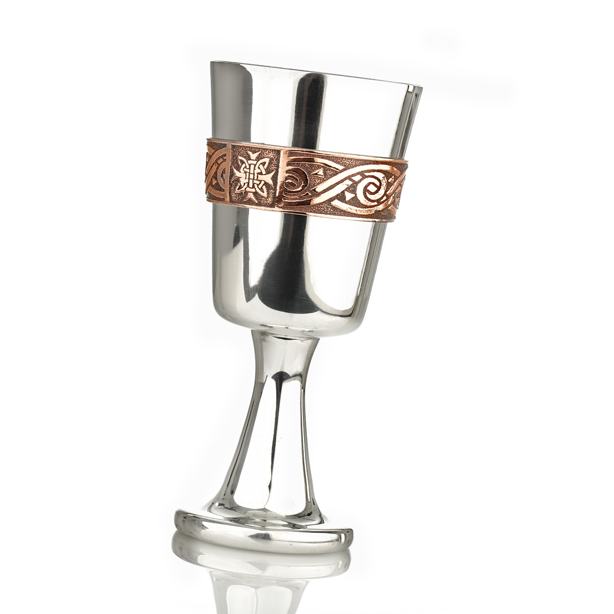 Celtic Rose Goblet  - keltischer Weinkelch aus poliertem Zinn