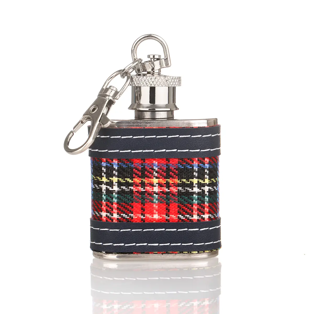 Royal Stuart Tartan Mini Flachmann als Schlüsselanhänger - 30 ml