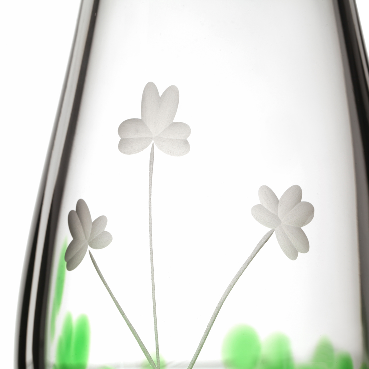 Irish Shamrock Bud Vase aus Kristallglas - Handgefertigt in Irland