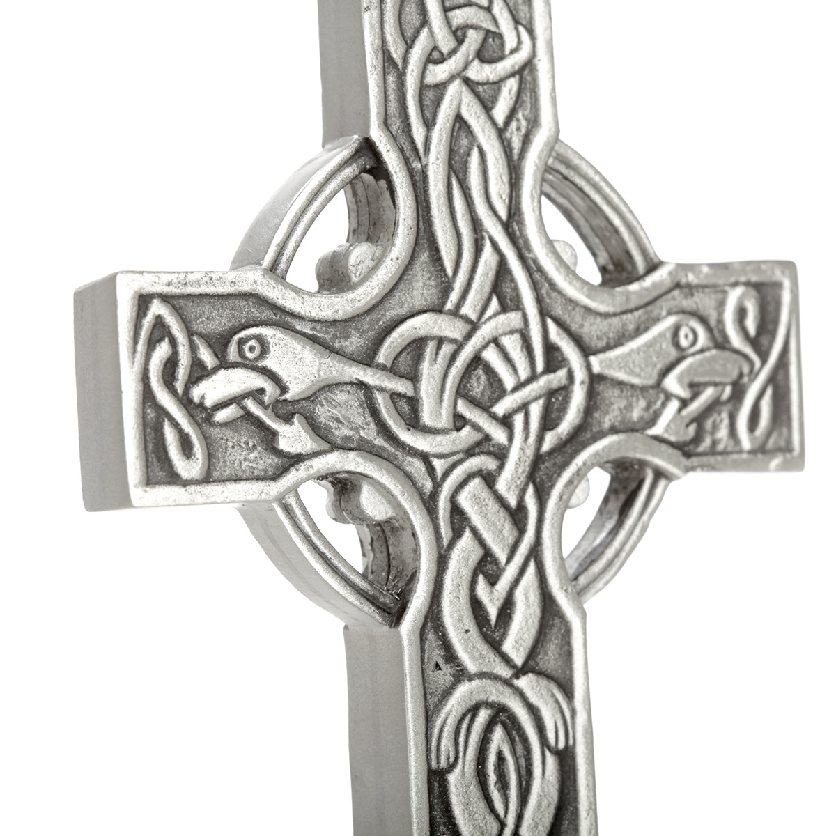 kreuz-keltisch-zinn-002 Great Celtic Cross - reich verziertes keltisches Kreuz - Handgefertigt in Irland
